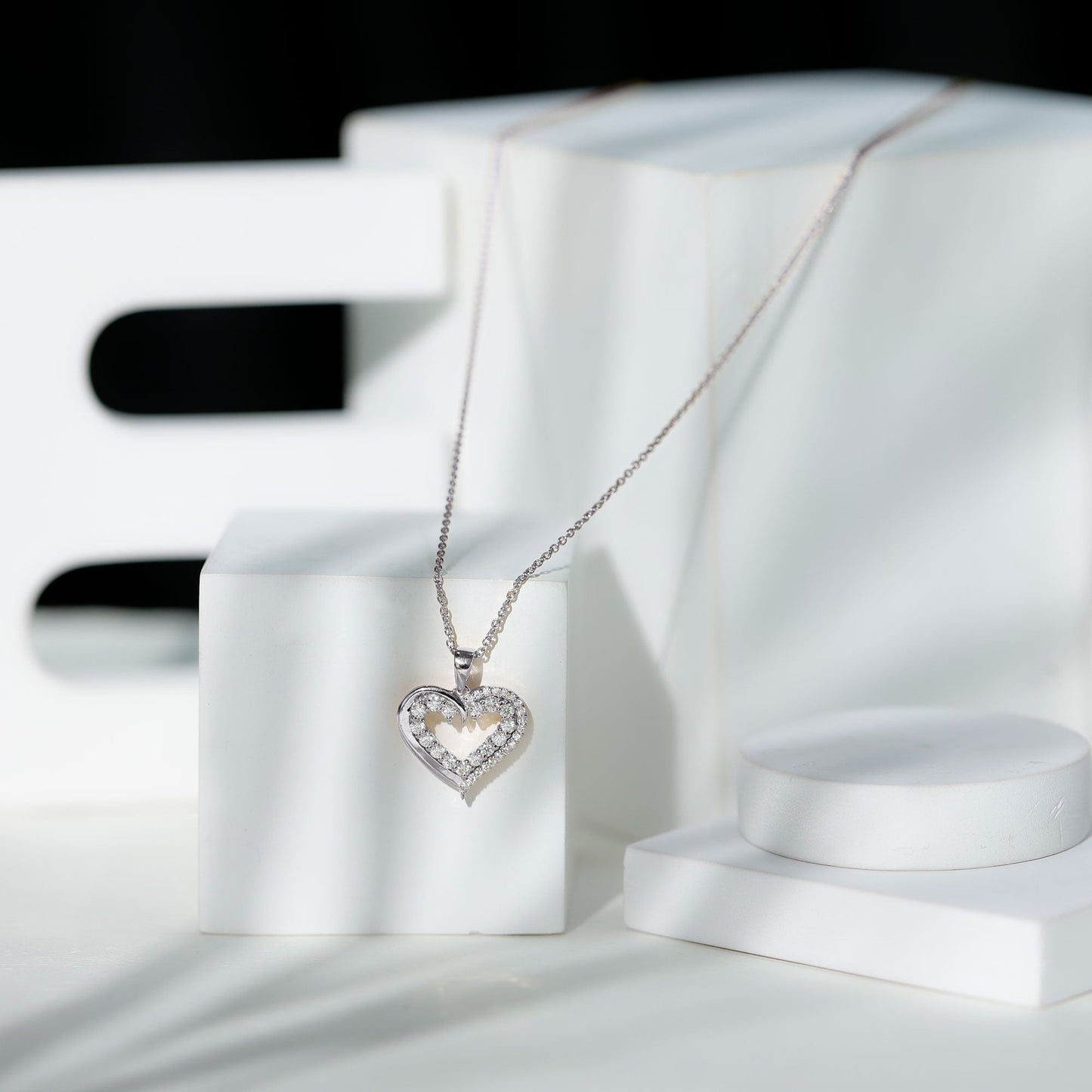 1 Carat Certified Moissanite Open Heart Pendant