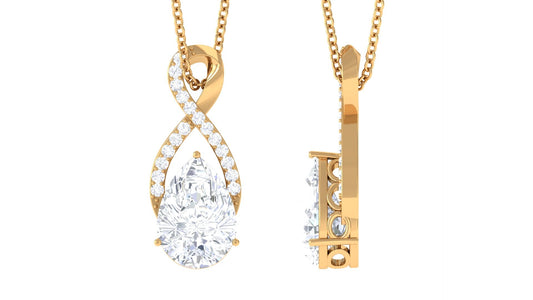 Certified 2 Carat Moissanite Infinity Pendant Necklace for Women
