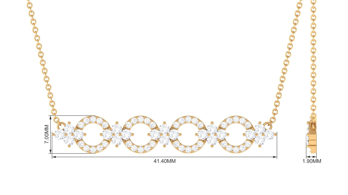 Certified Cubic Zirconia Bar Necklace for Women