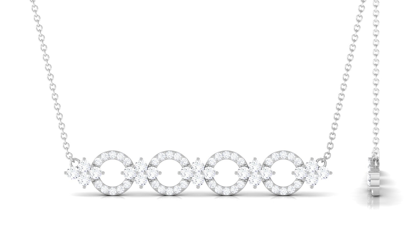 Certified Cubic Zirconia Bar Necklace for Women