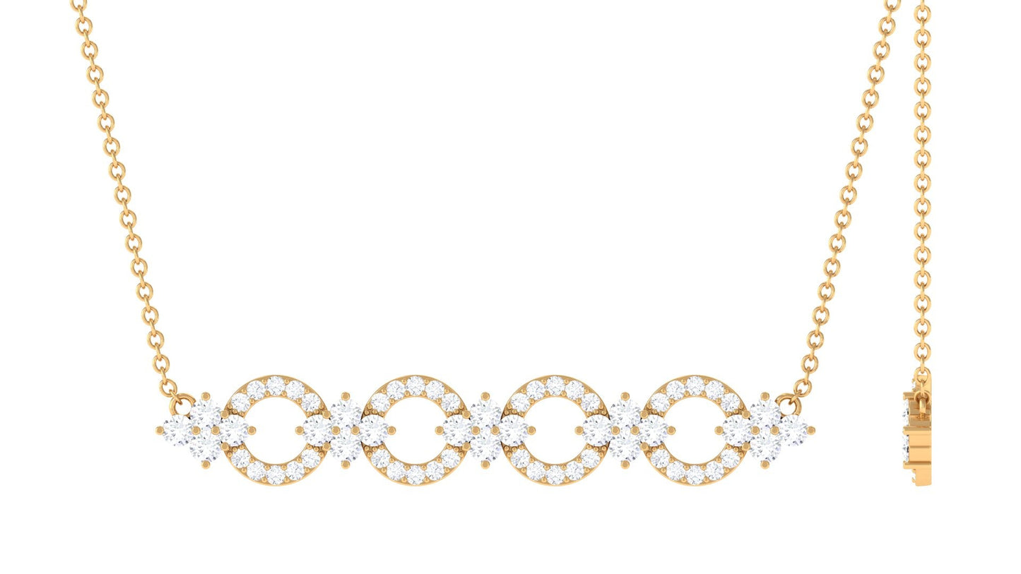 Certified Cubic Zirconia Bar Necklace for Women