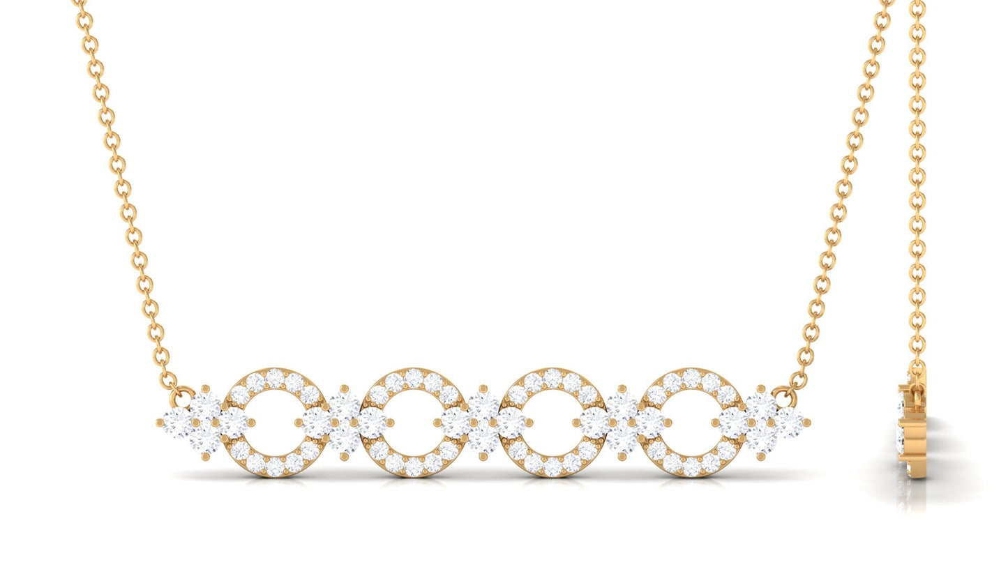 Certified Cubic Zirconia Bar Necklace for Women