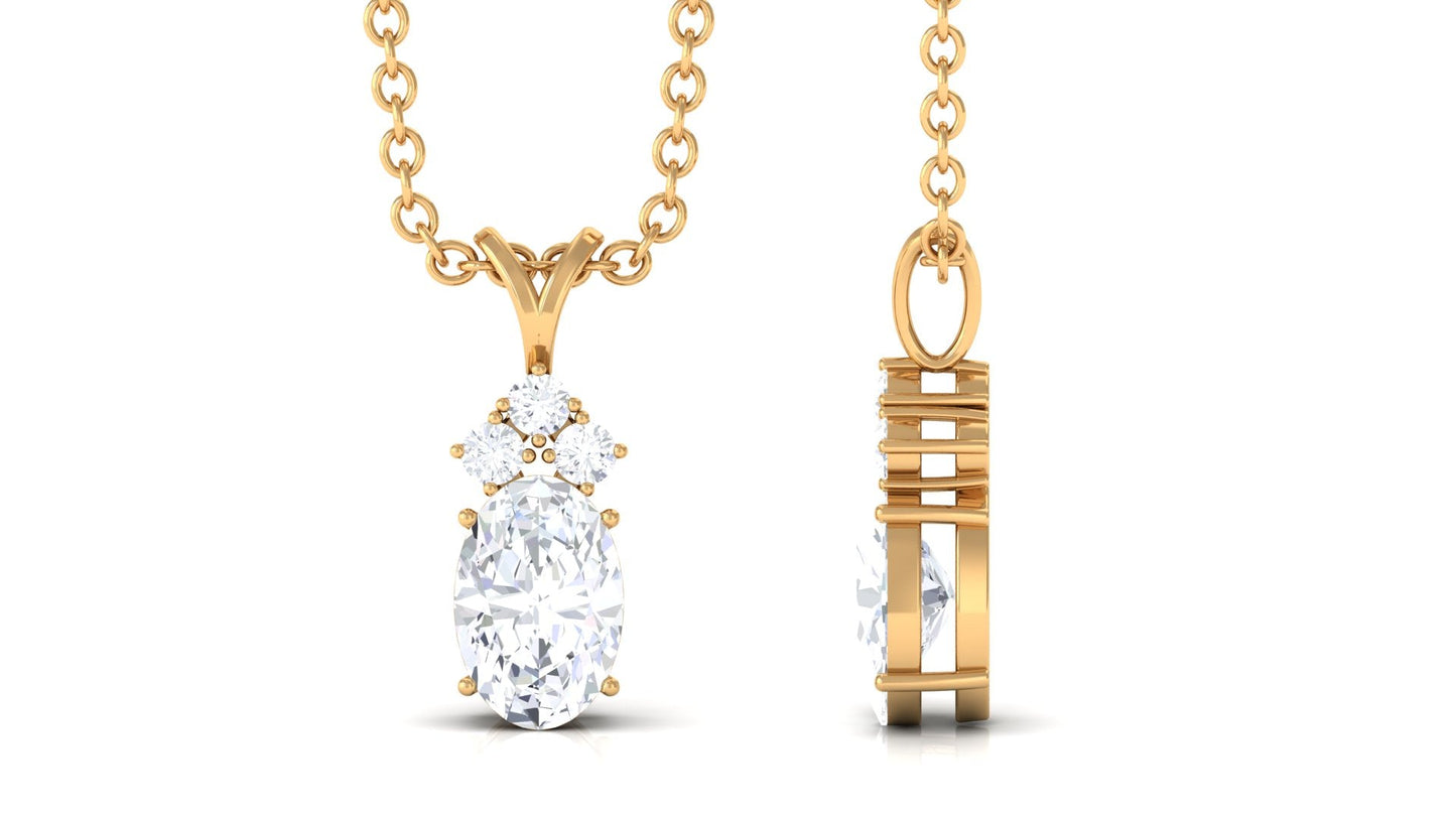 Certified 4X6 MM Cubic Zirconia Minimal Necklace