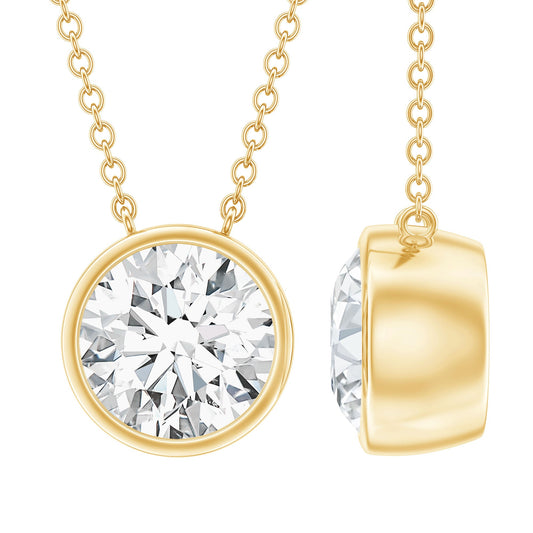Round Cut 2 Carat Cubic Zirconia Solitaire Necklace
