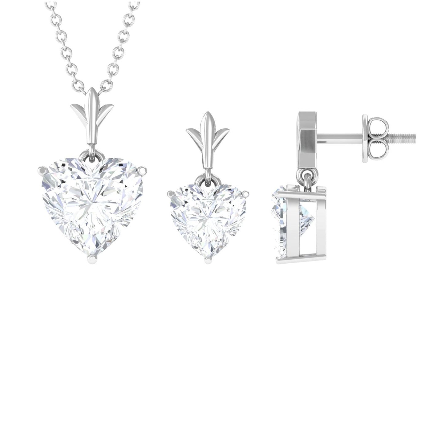 Certified 5 Carat Moissanite Heart Jewelry Set for Women
