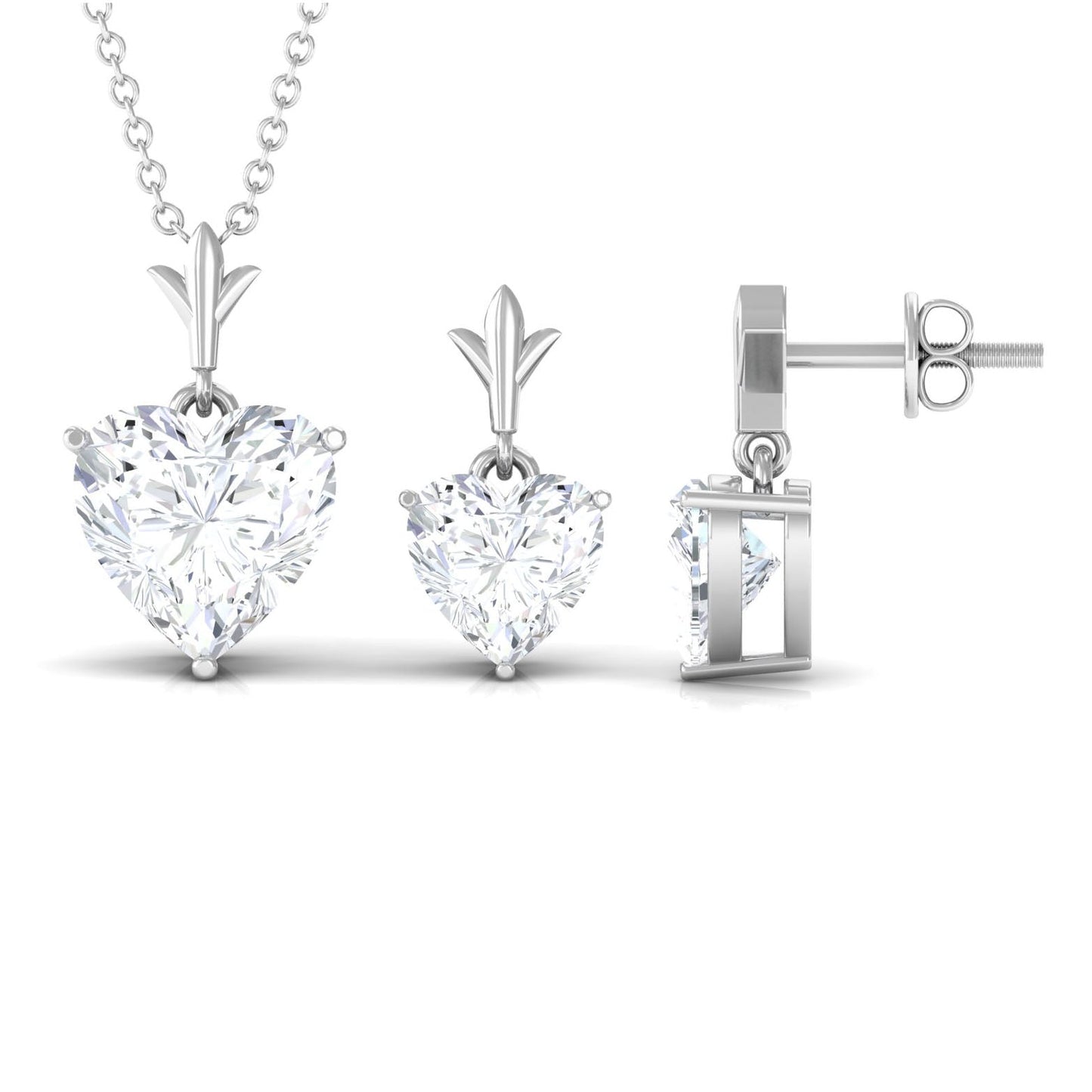 Certified 5 Carat Moissanite Heart Jewelry Set for Women