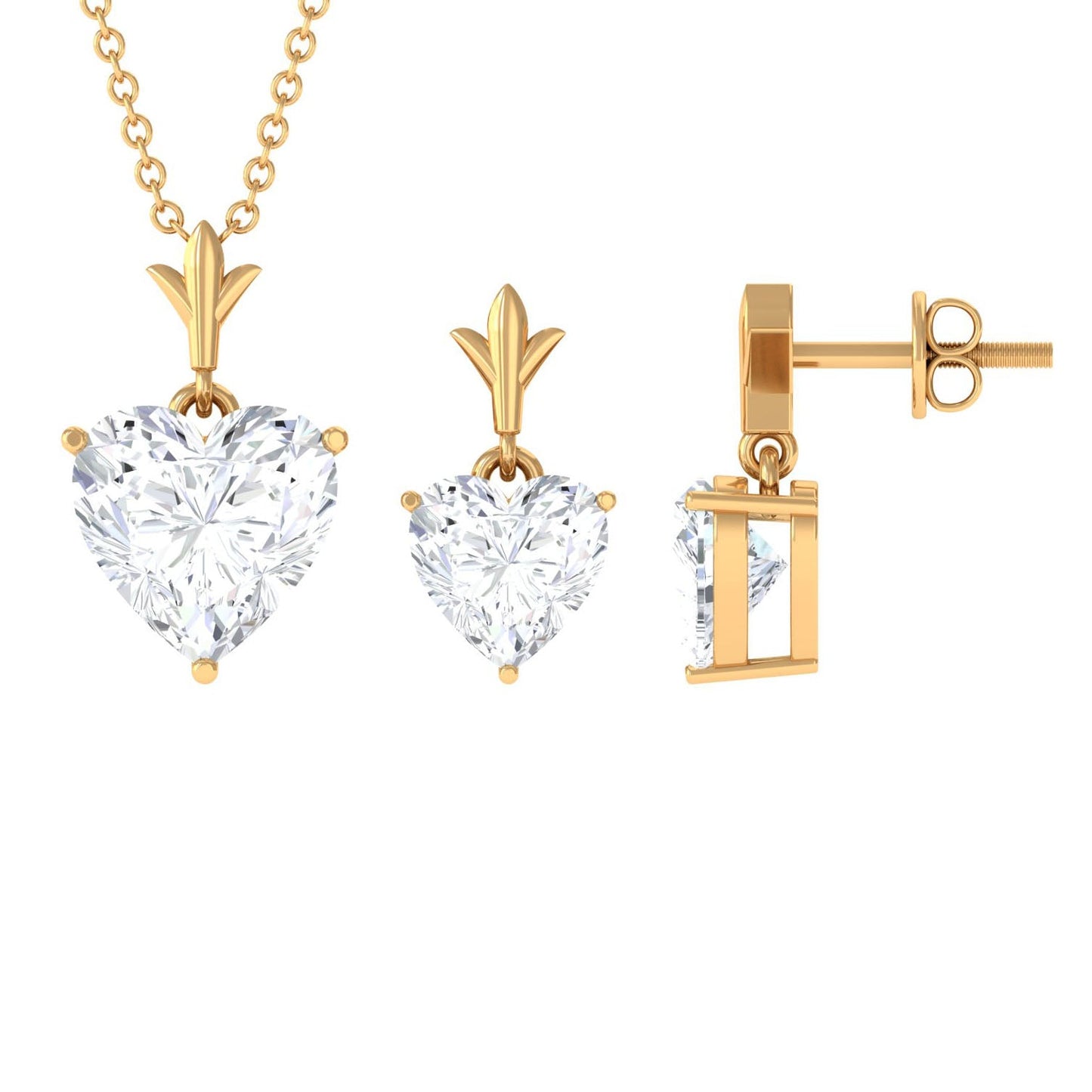 Certified 5 Carat Moissanite Heart Jewelry Set for Women