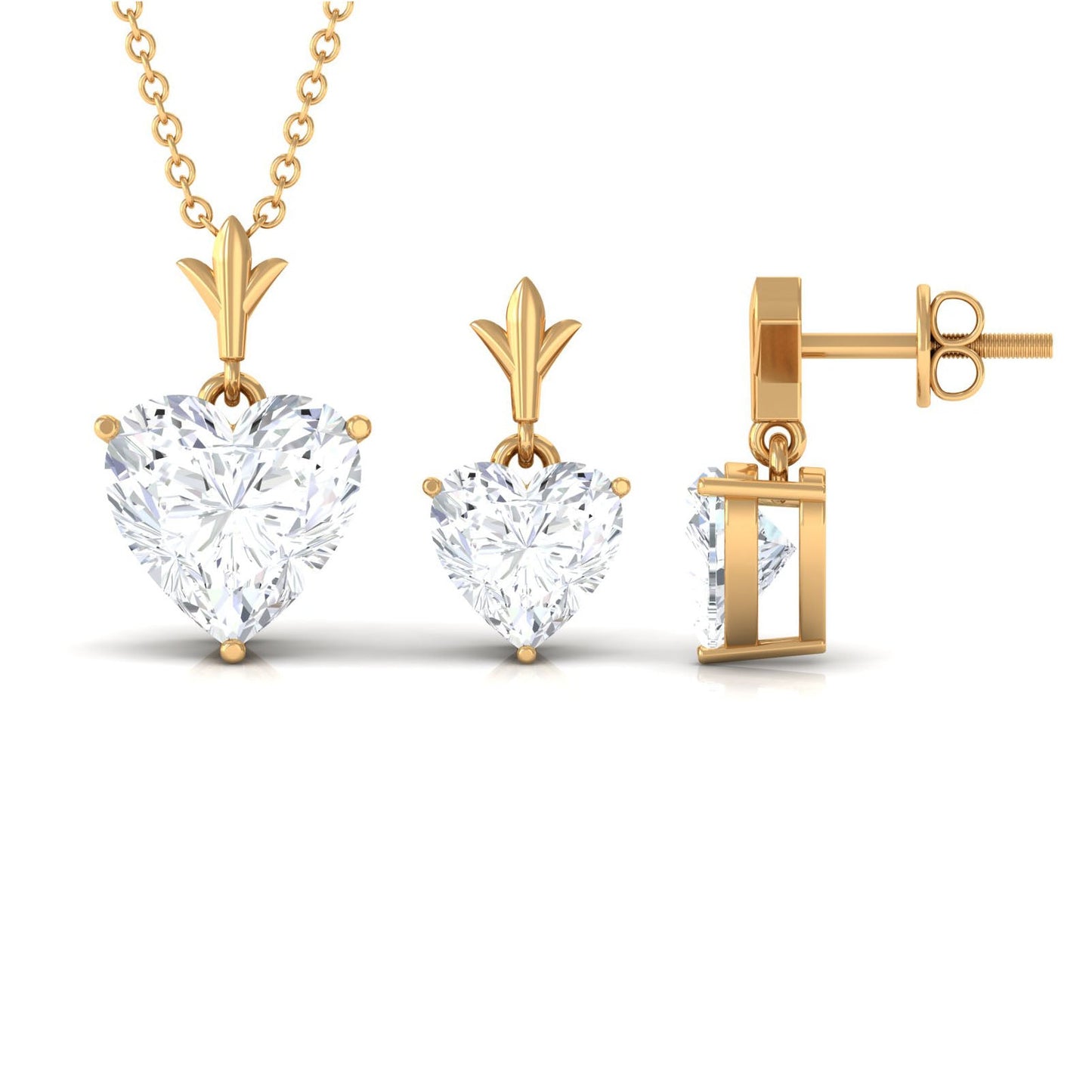 Certified 5 Carat Moissanite Heart Jewelry Set for Women