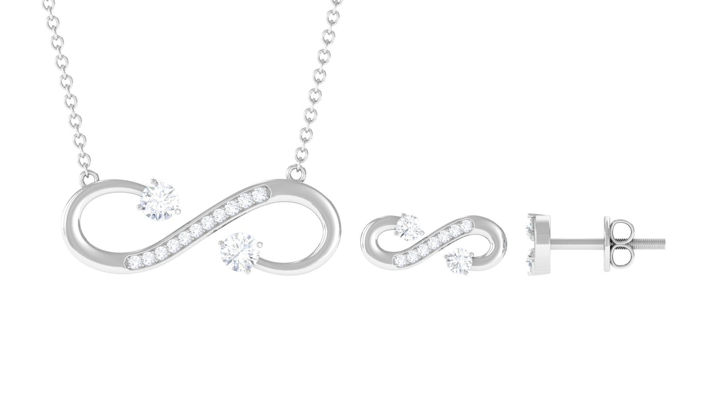 0.50 CT Simple Moissanite Infinity Jewelry Set