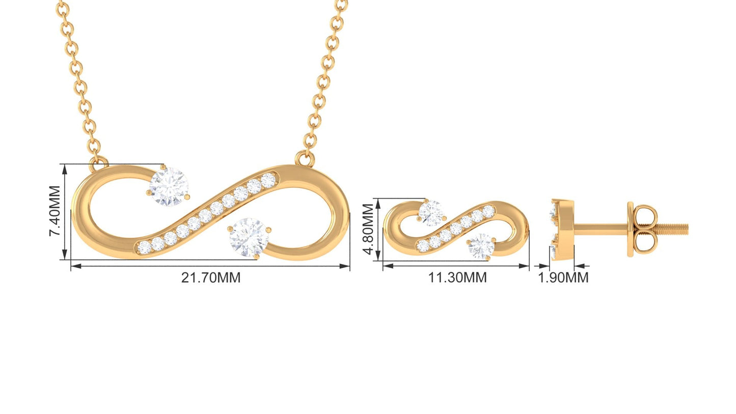 0.50 CT Simple Moissanite Infinity Jewelry Set