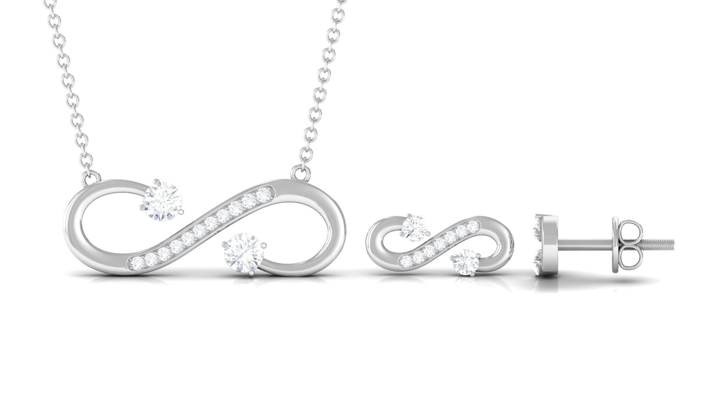 0.50 CT Simple Moissanite Infinity Jewelry Set