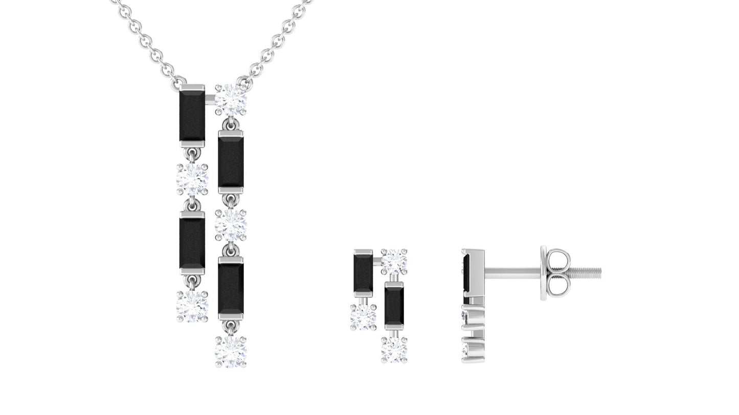 Real Black Onyx Diamond Designer Jewelry Set for Women