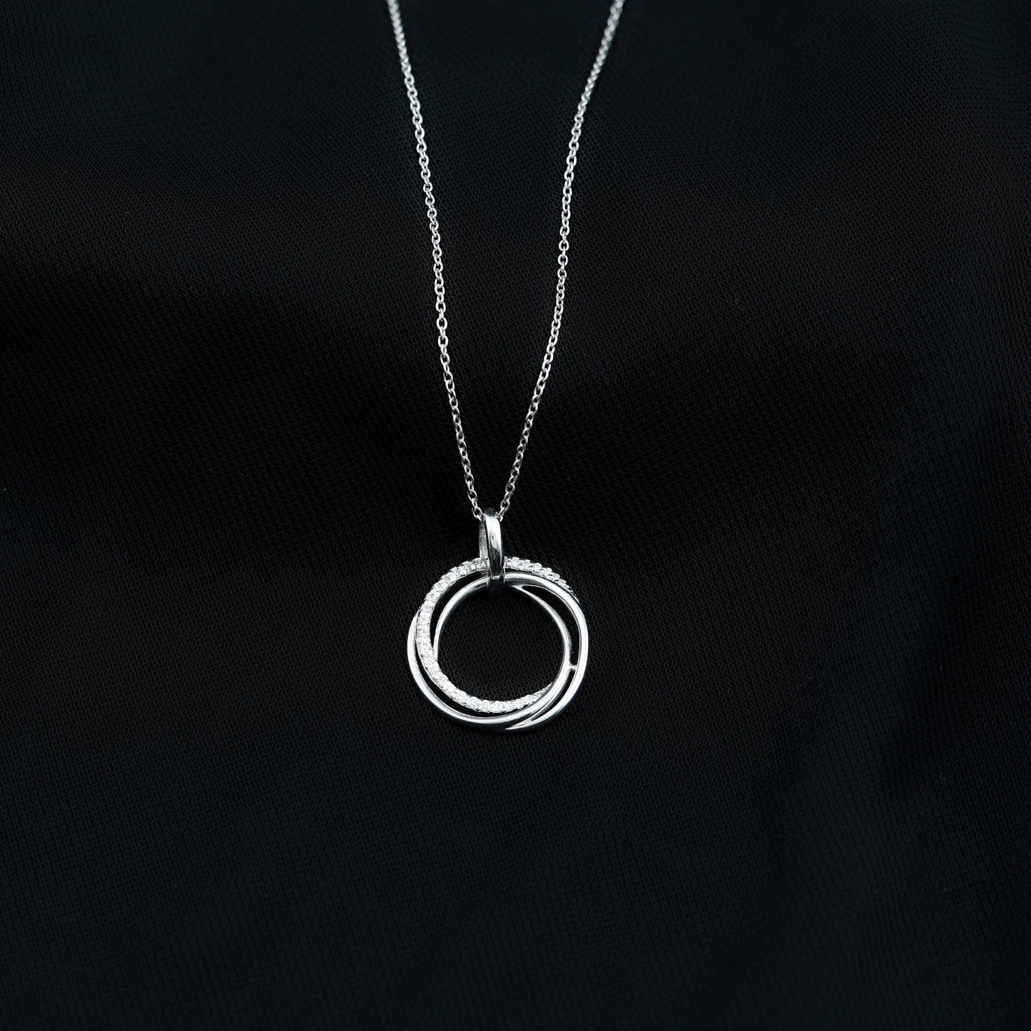 Certified Moissanite Open Circle Necklace for Women