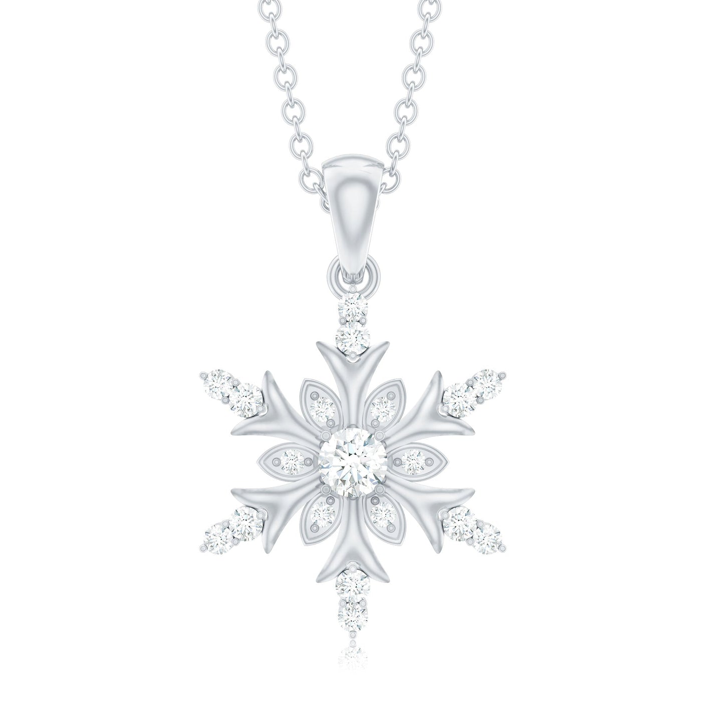Certified Diamond Snowflake Christmas Necklace