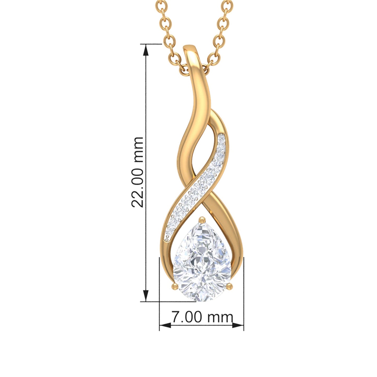 Certified Pear Shape Moissanite Infinity Pendant for Women