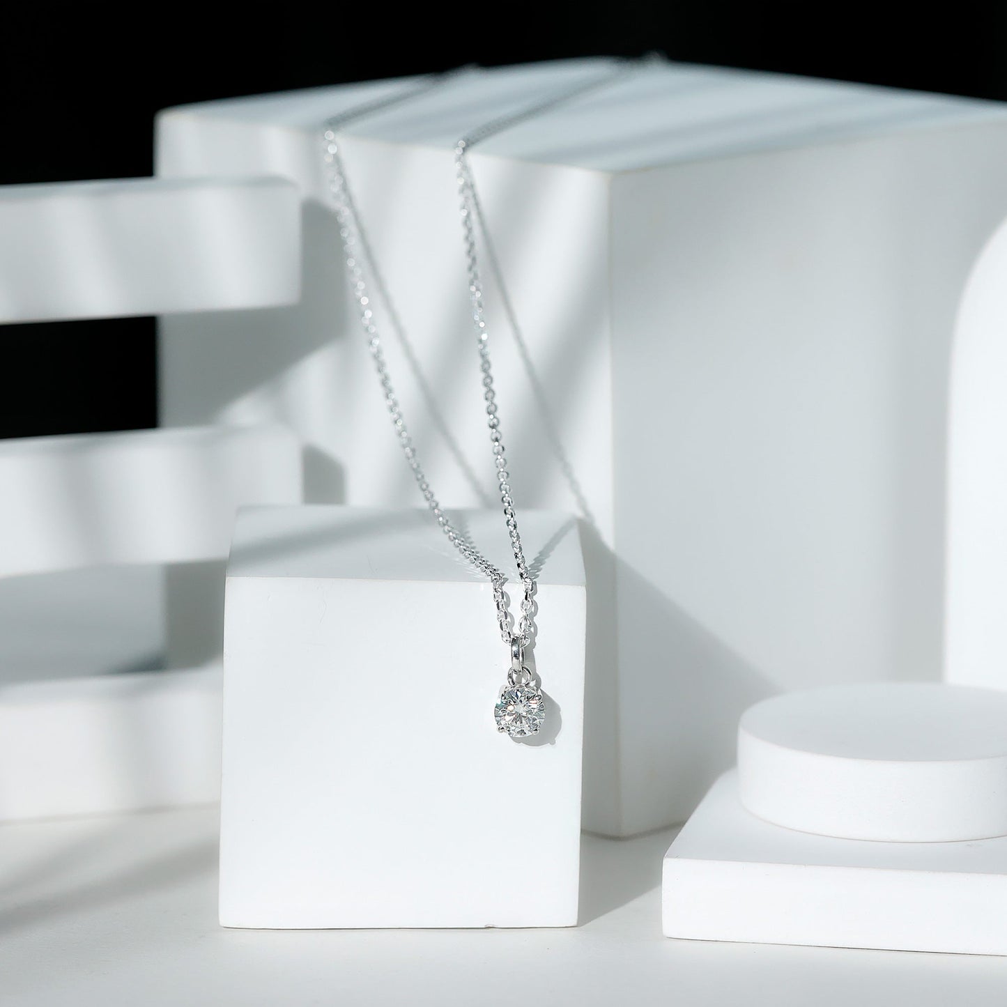 Lab Grown 1 Carat Single Diamond Necklace For Women