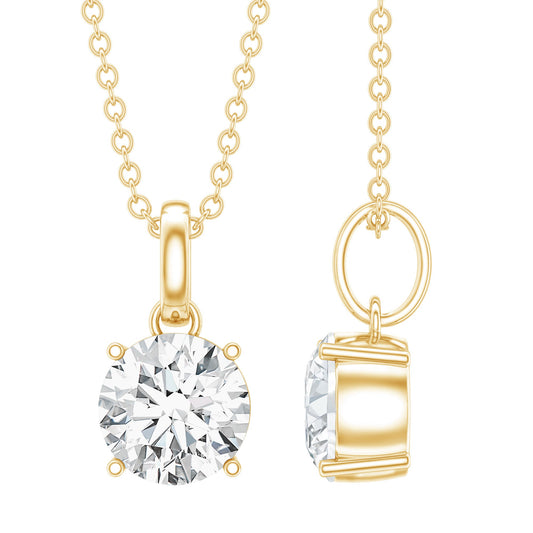 Lab Grown 1 Carat Single Diamond Necklace For Women