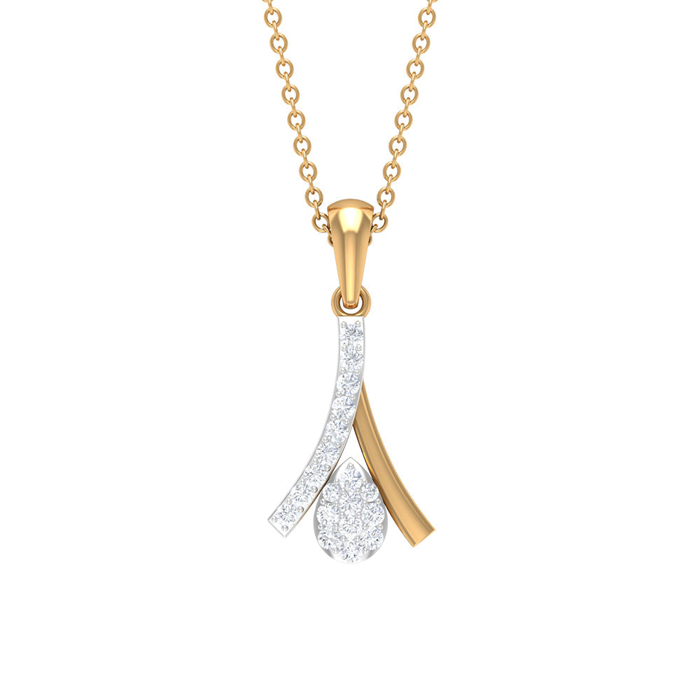 Certified Round Cut Diamond Cluster Necklace
