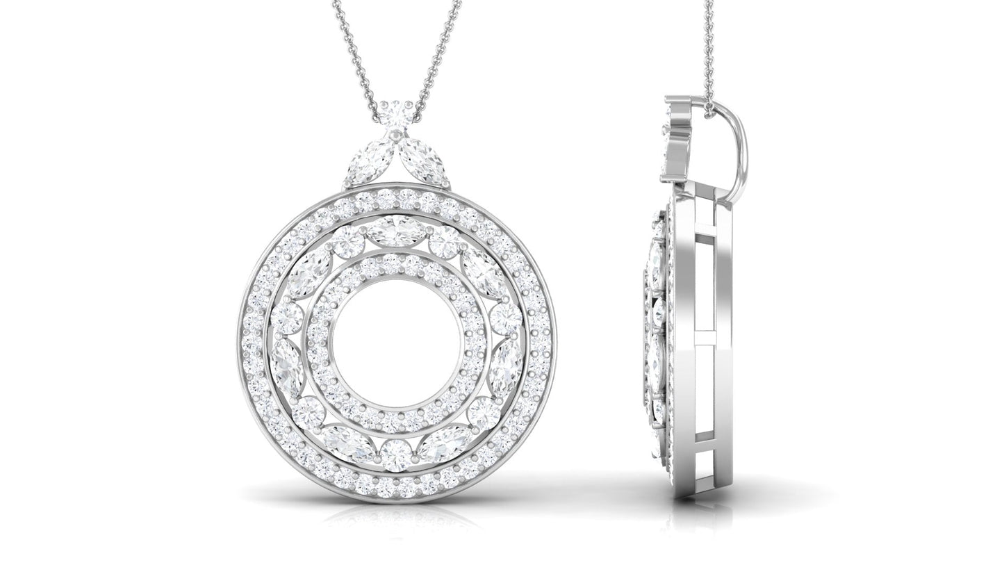 3/4 CT Certified Moissanite Vintage Pendant Necklace