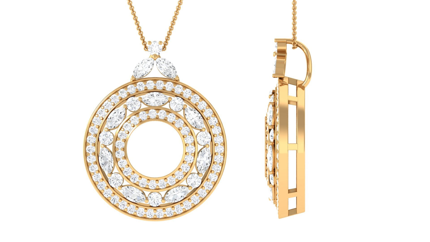 3/4 CT Certified Moissanite Vintage Pendant Necklace