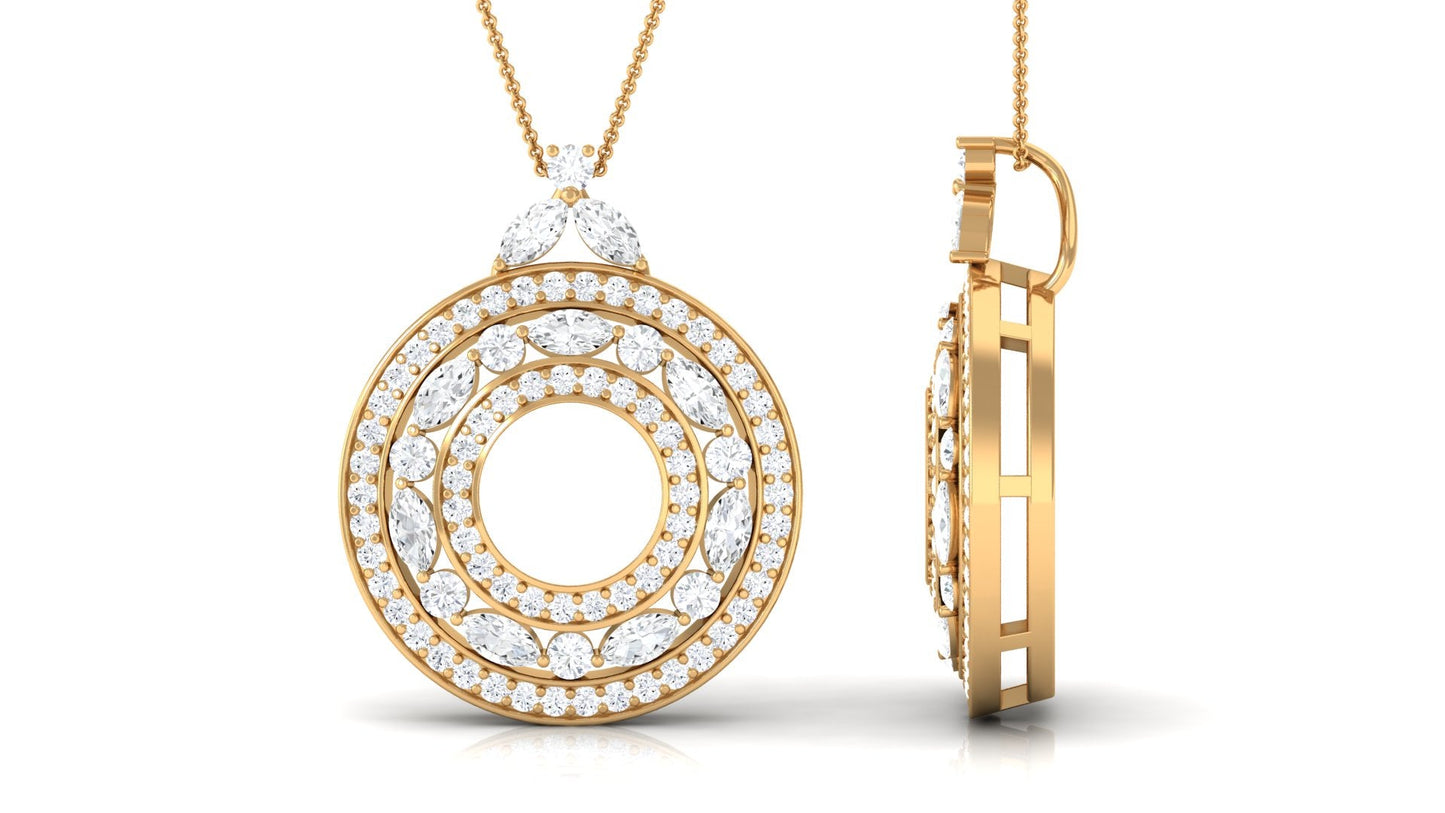 3/4 CT Certified Moissanite Vintage Pendant Necklace