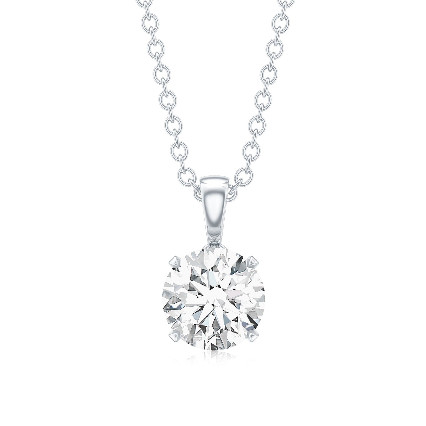 1 CT Certified Moissanite Solitaire Pendant in Claw Set