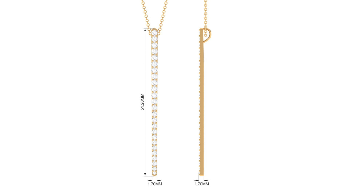 1.25 CT Certified Moissanite Bar Dangle Pendant