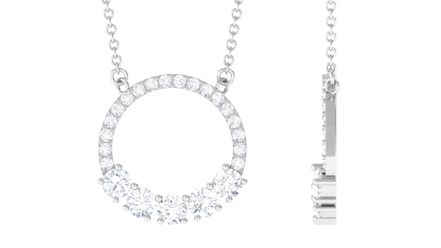Certified Moissanite Eternity Circle Necklace