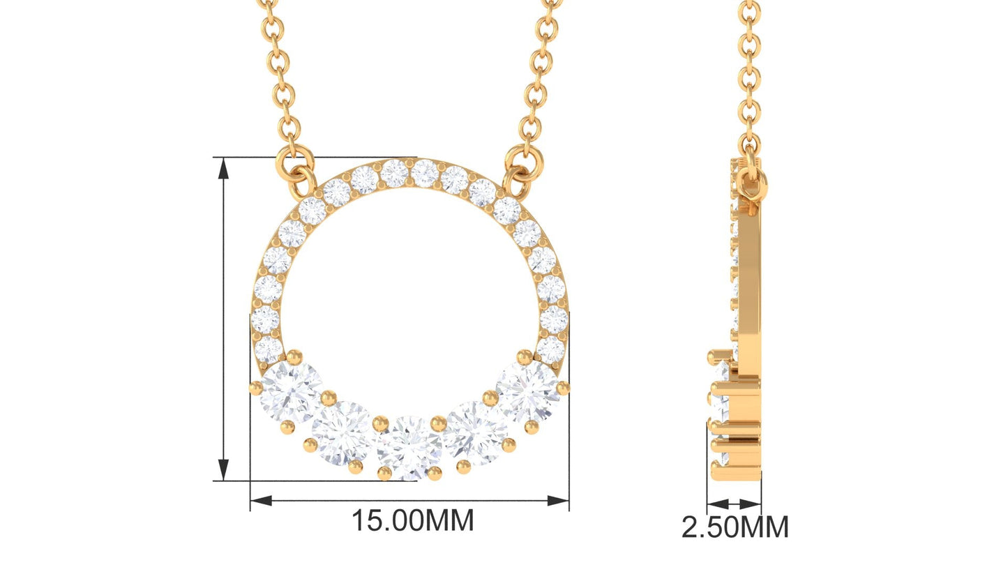 Certified Moissanite Eternity Circle Necklace