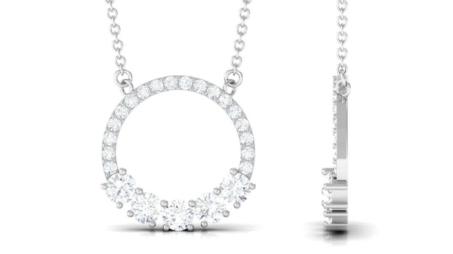 Certified Moissanite Eternity Circle Necklace