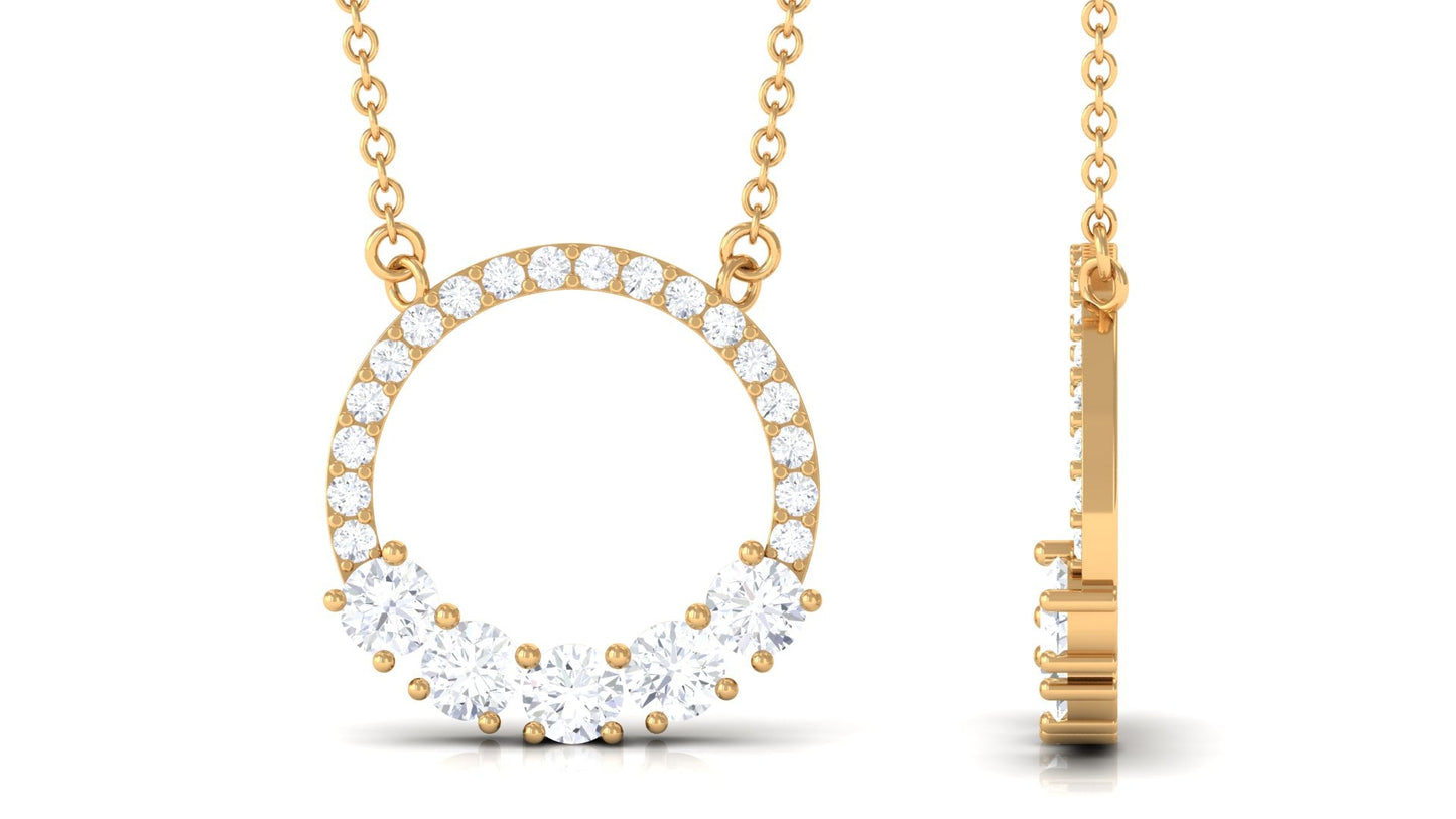 Certified Moissanite Eternity Circle Necklace