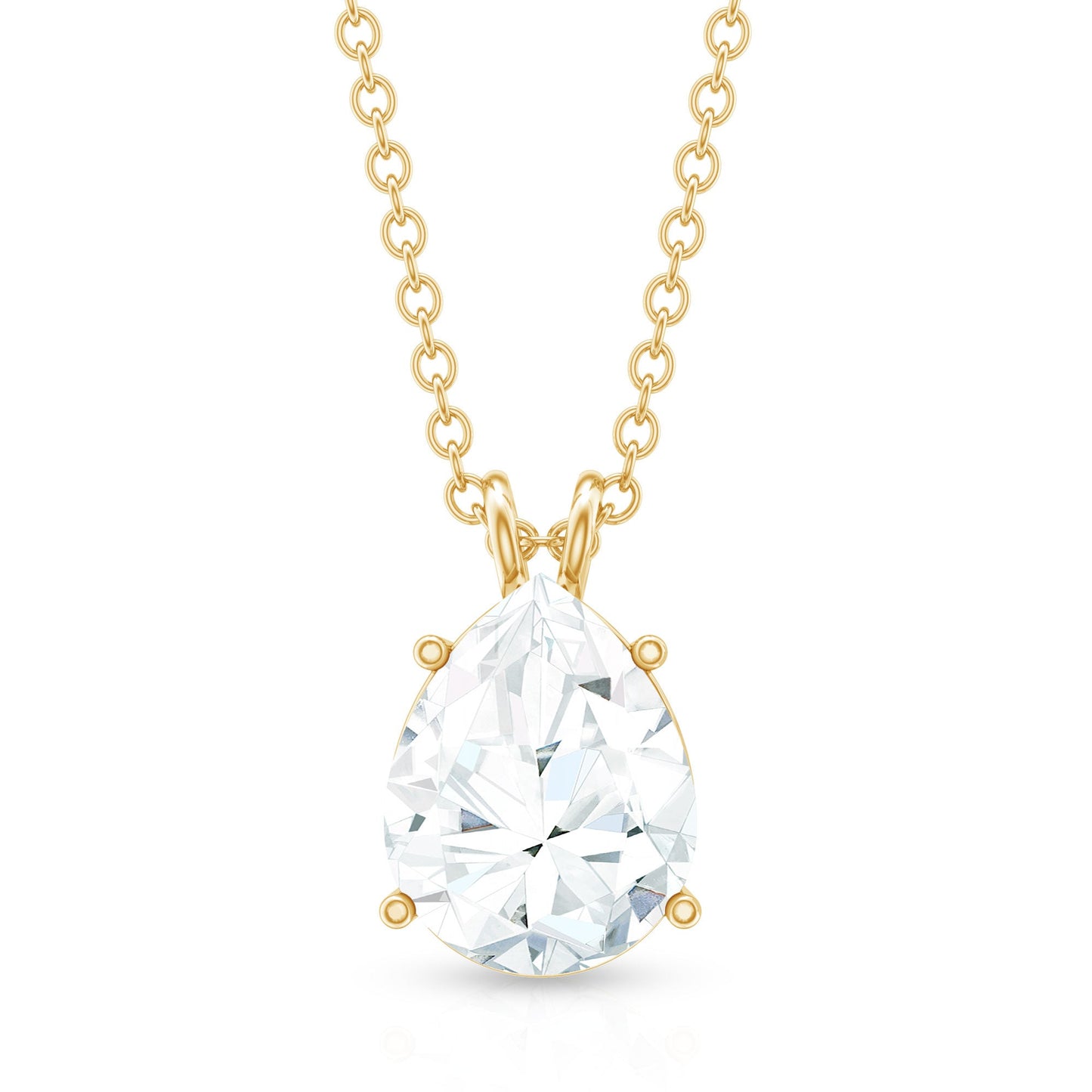 2 Carat Solitaire Moissanite Teardrop Pendant Necklace