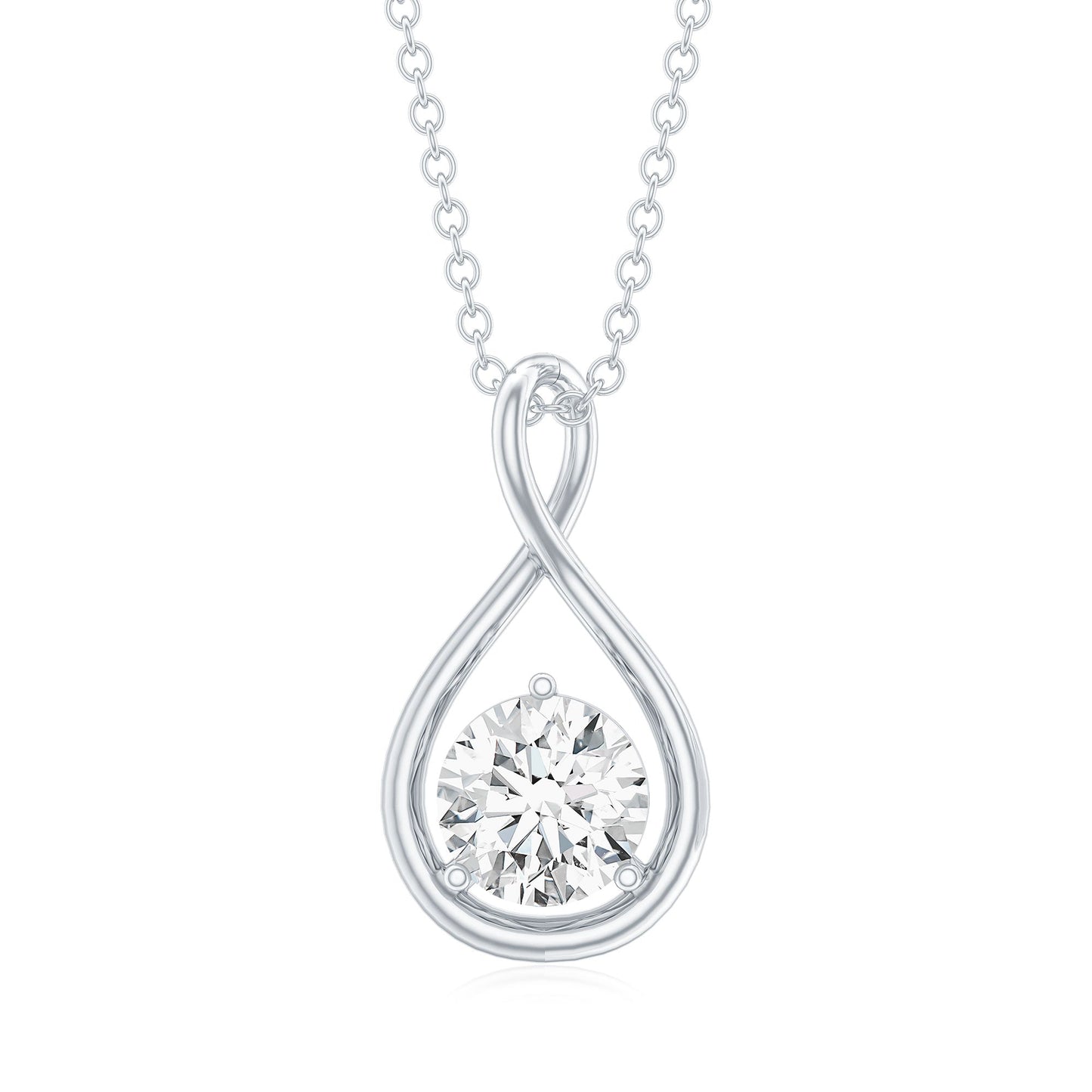 Certified Moissanite Solitaire Infinity Pendant