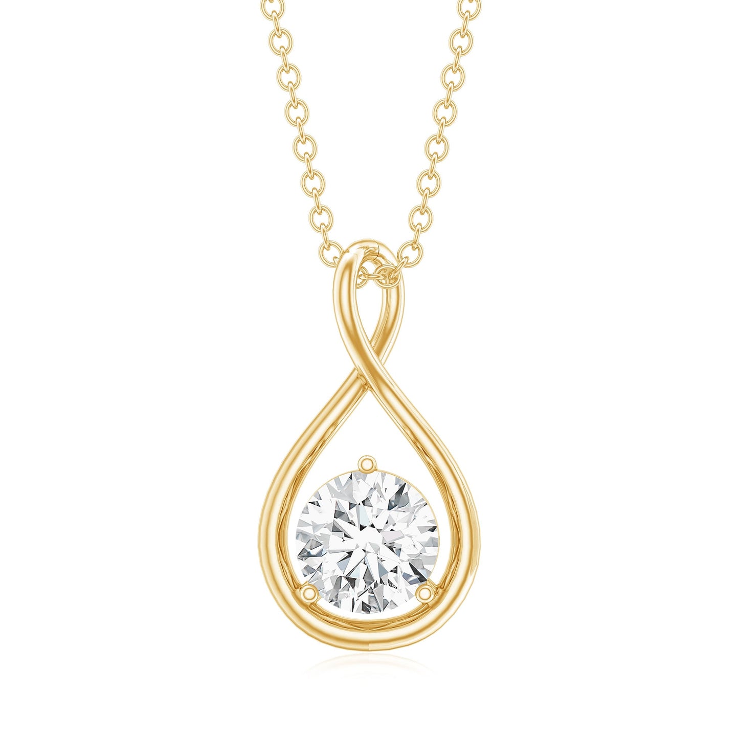 Certified Moissanite Solitaire Infinity Pendant