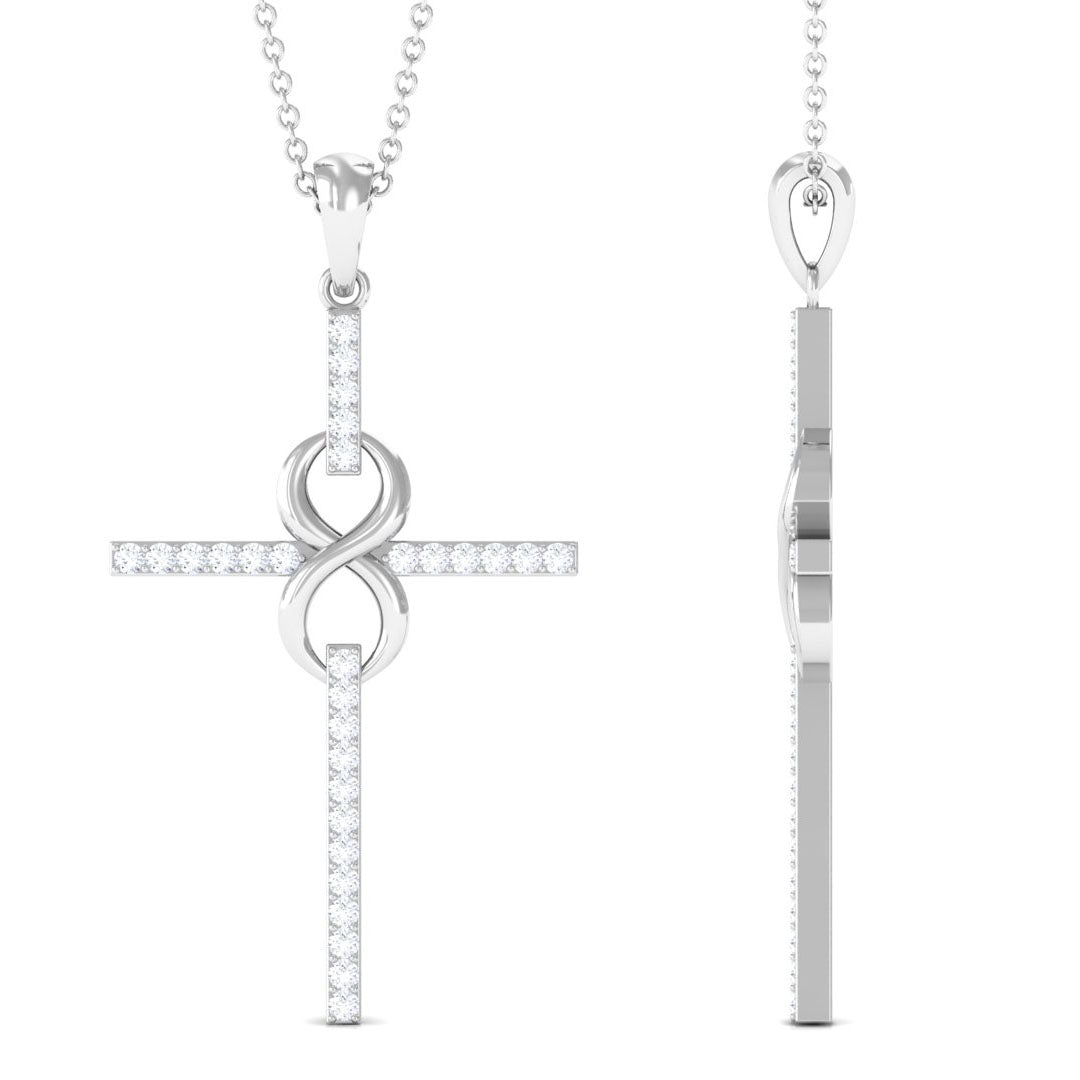 Certified Moissanite Cross Infinity Pendant