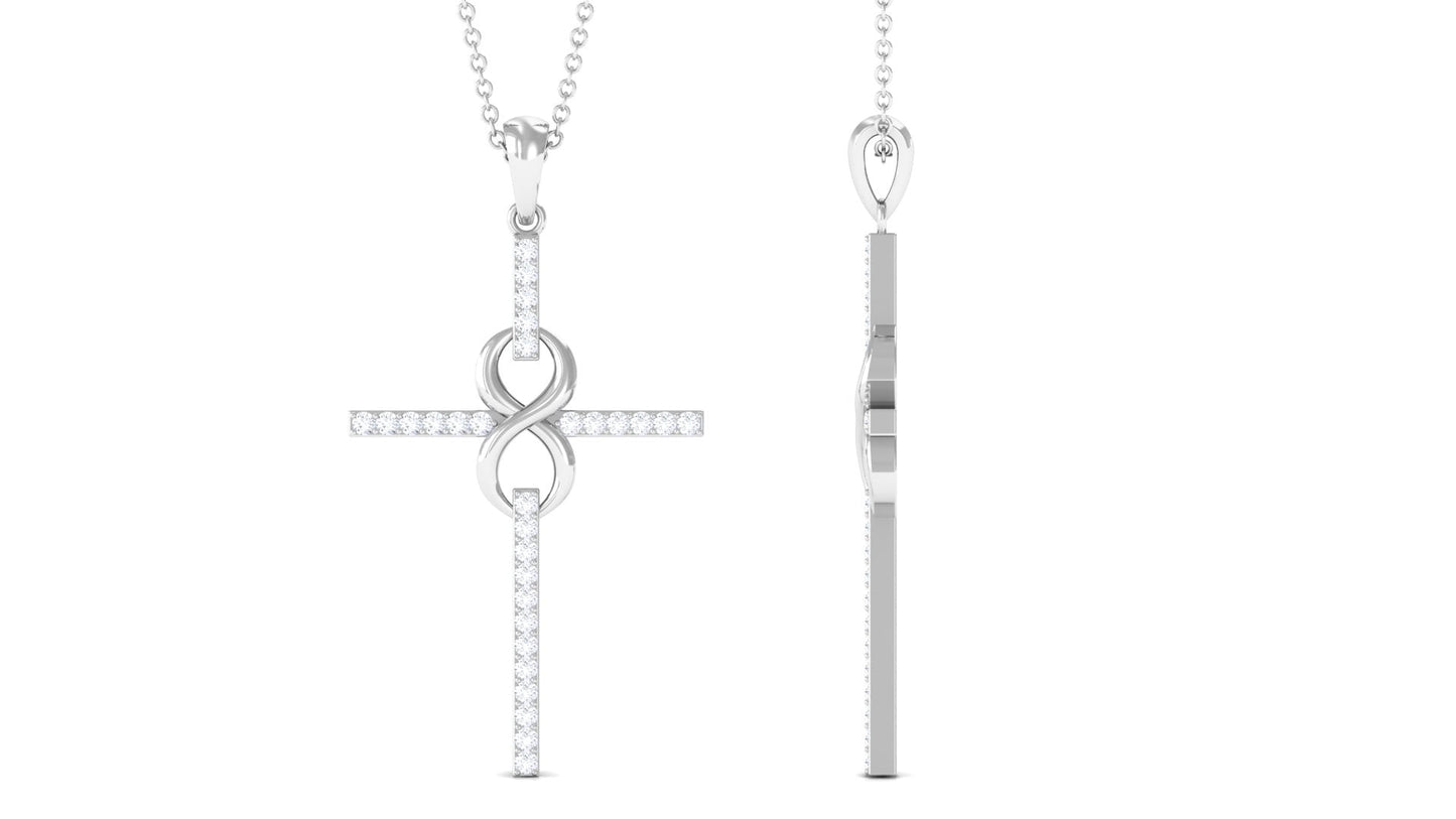 Certified Moissanite Cross Infinity Pendant