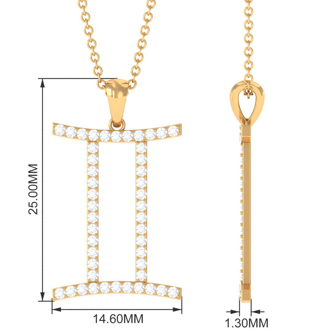 Gemini Necklace with Certified Lab Grown Diamond