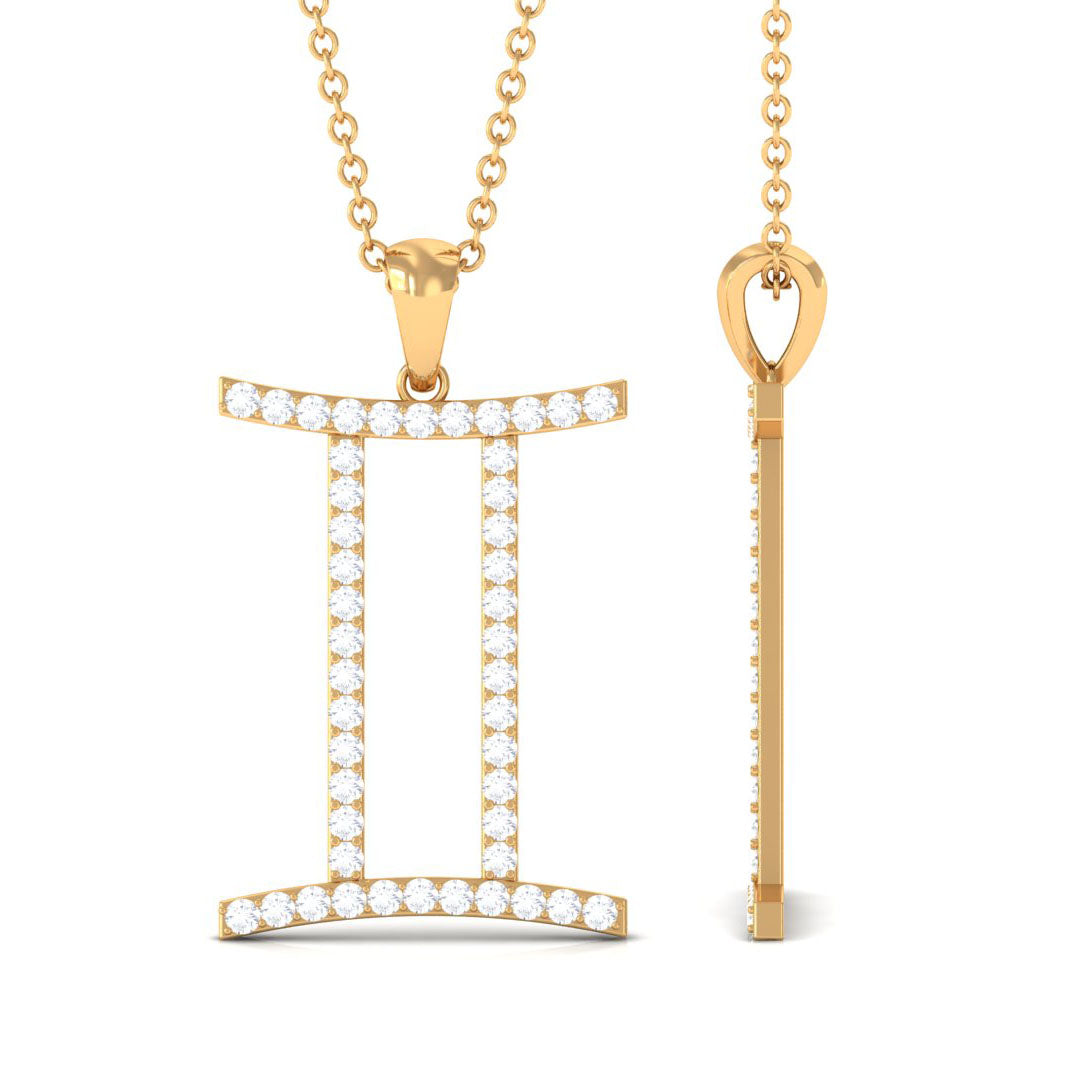 Gemini Necklace with Certified Lab Grown Diamond