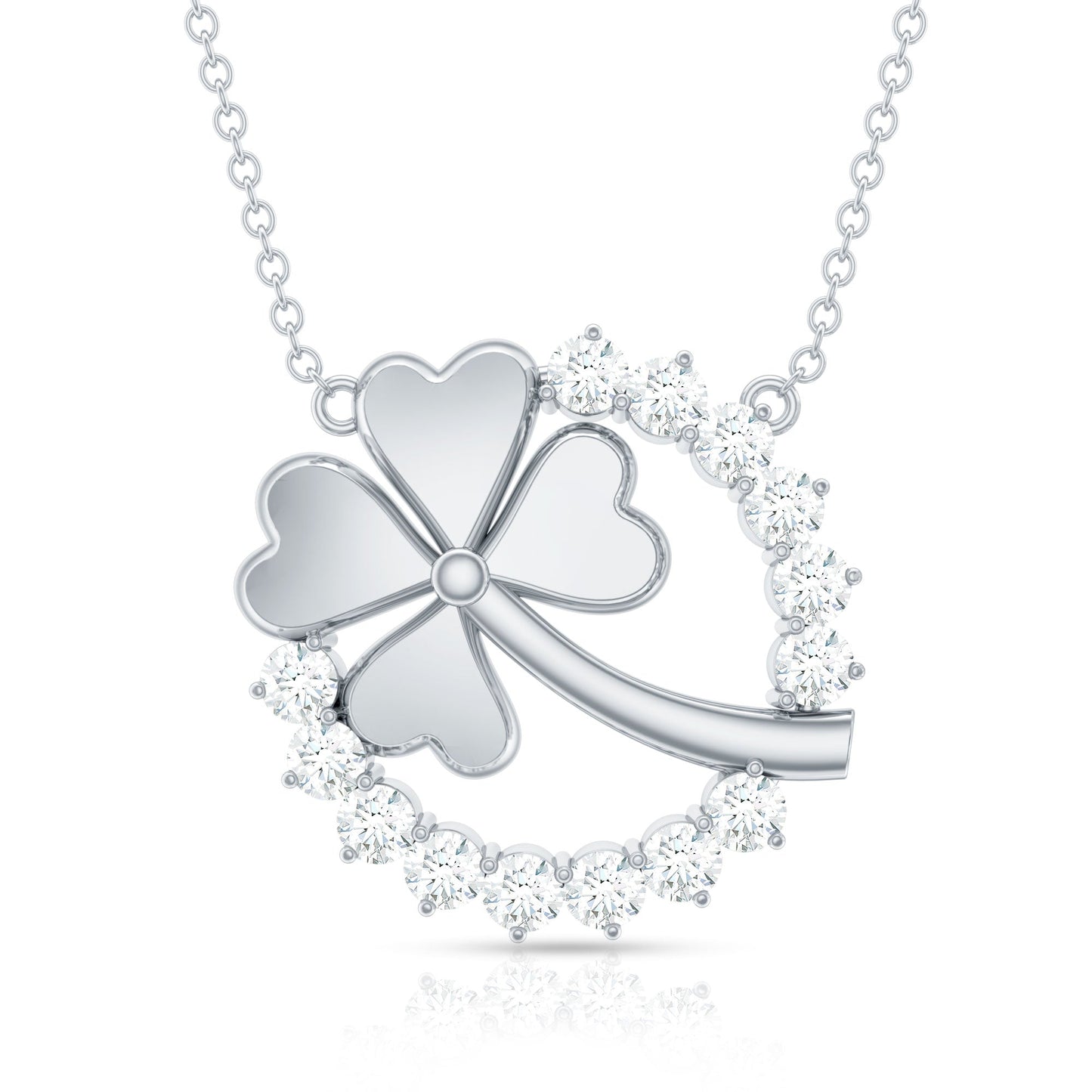 Certified Diamond Lucky 4 Leaf Necklace