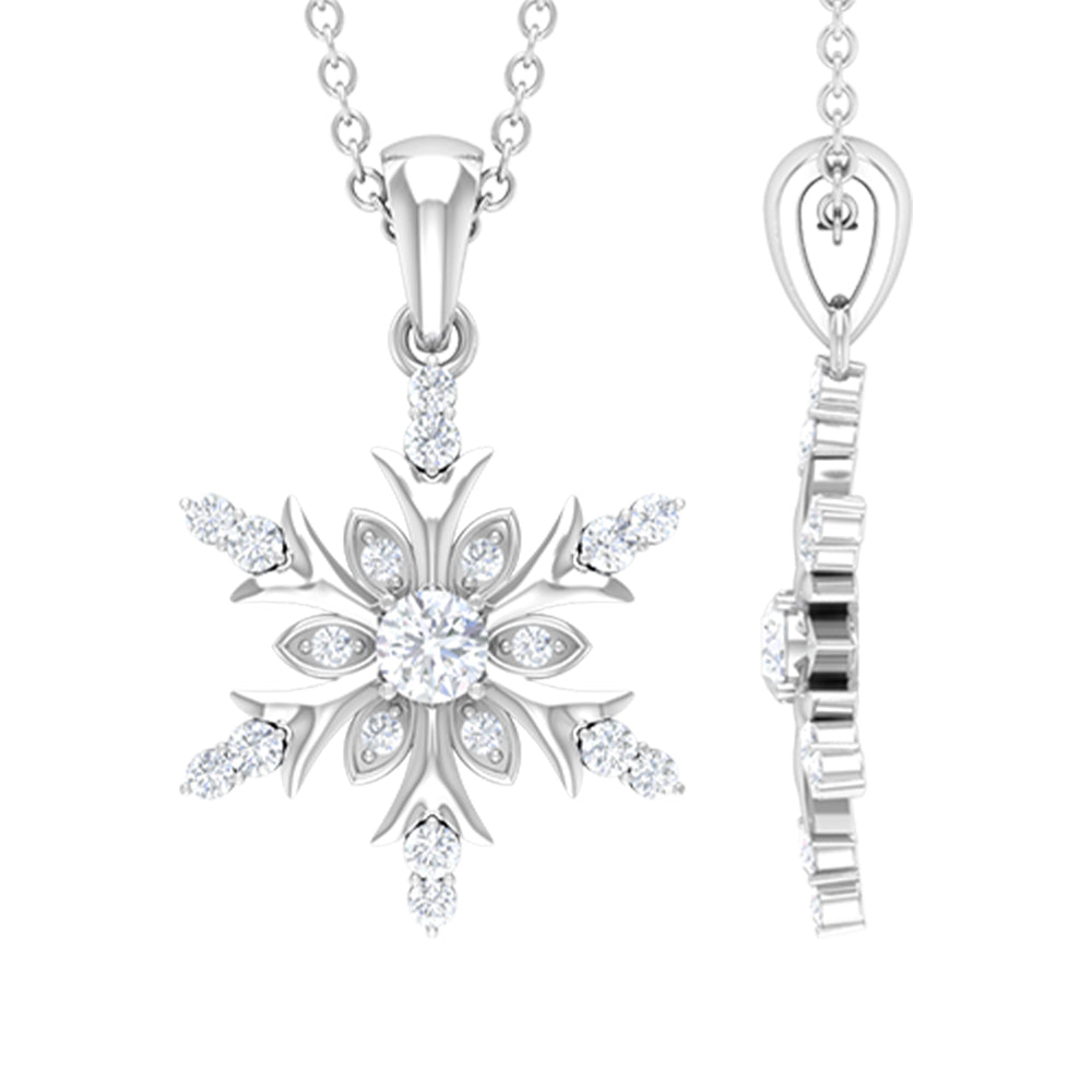 Certified Diamond Snowflake Christmas Necklace