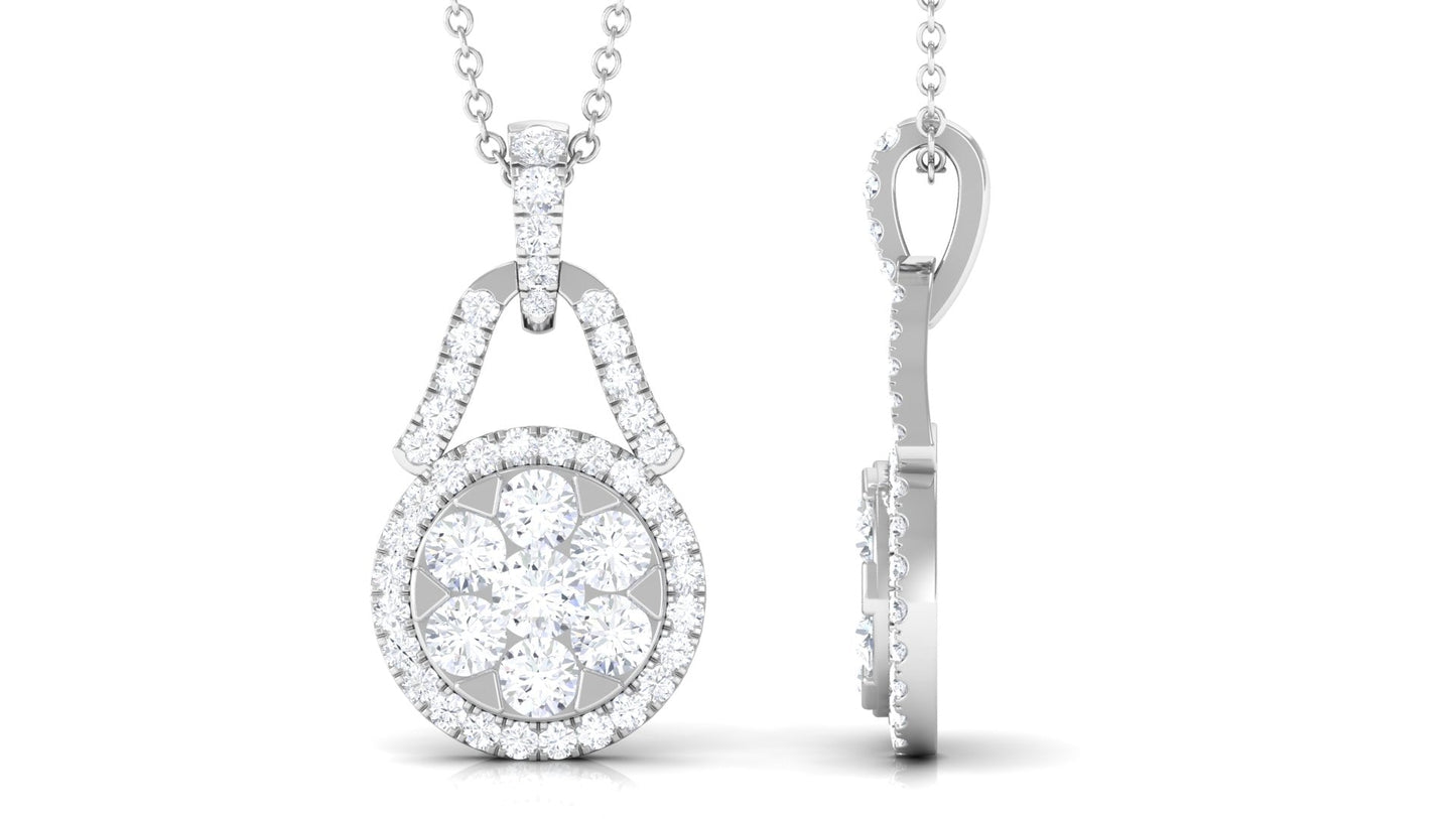 1.25 CT Certified Moissanite Modern Drop Pendant Necklace