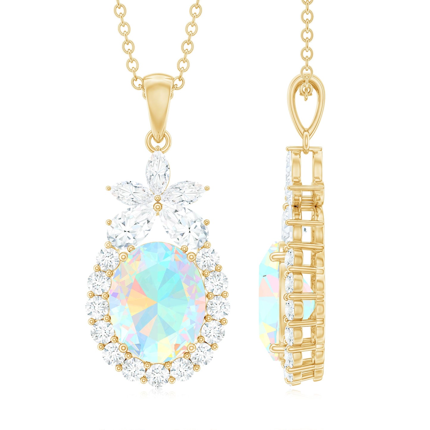 Certified Real 1 Carat Ethiopian Opal Statement Necklace