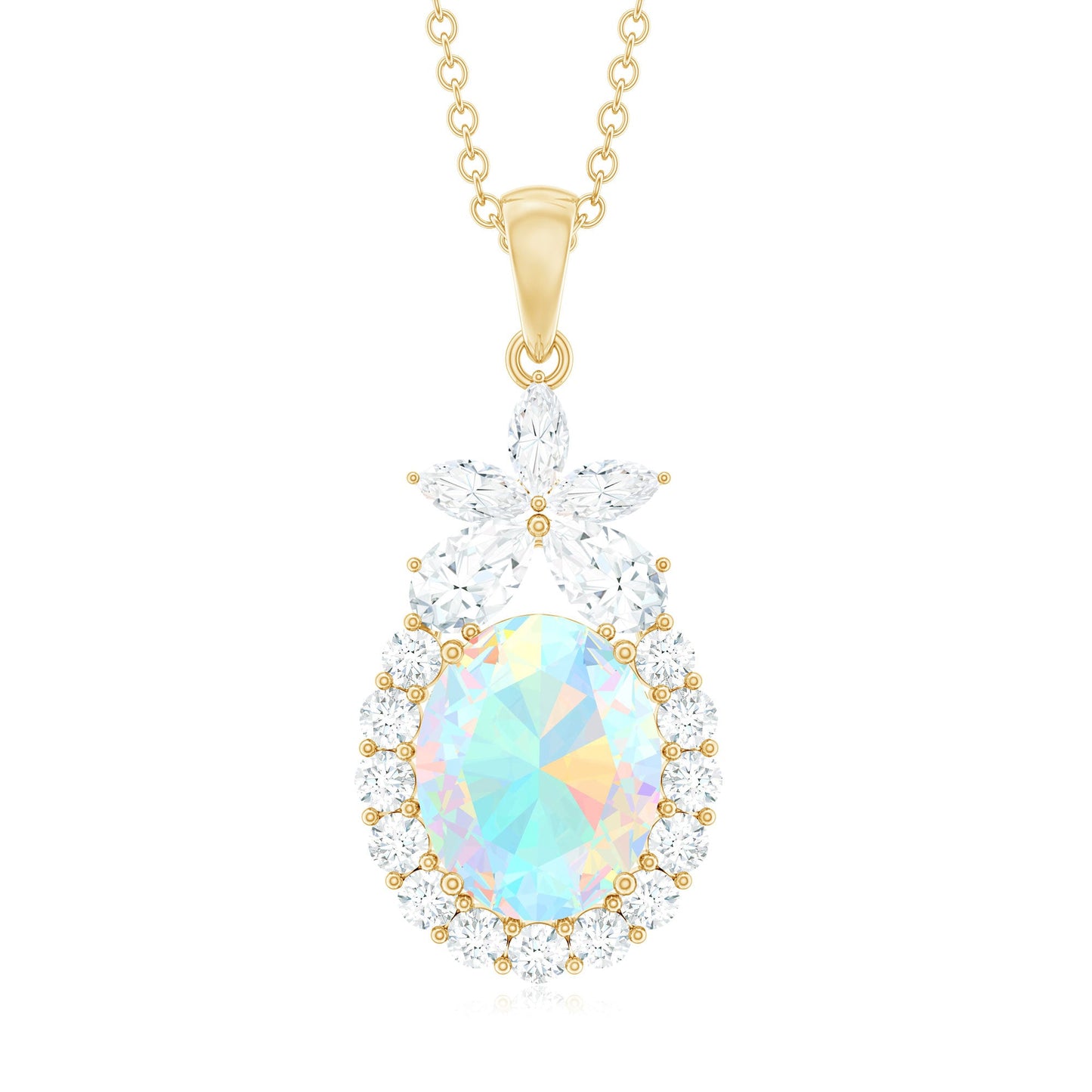 Certified Real 1 Carat Ethiopian Opal Statement Necklace