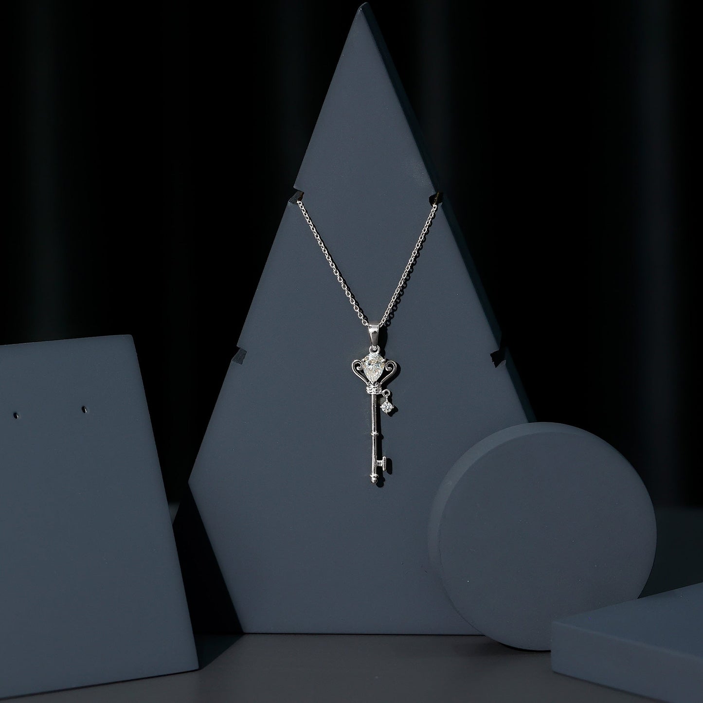 Certified Lab 5X7 MM Pear Shaped Diamond Key Pendant