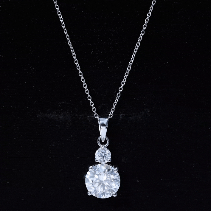 Certified Lab Grown Diamond 2 Stone Necklace For Women