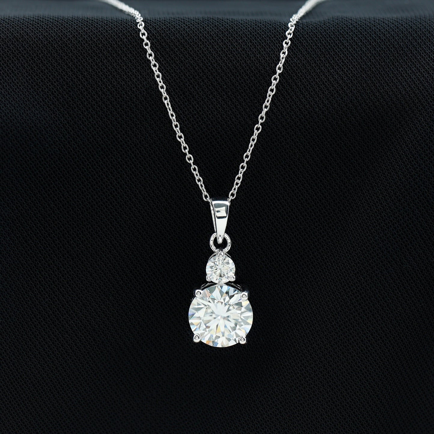Certified Lab Grown Diamond 2 Stone Necklace For Women