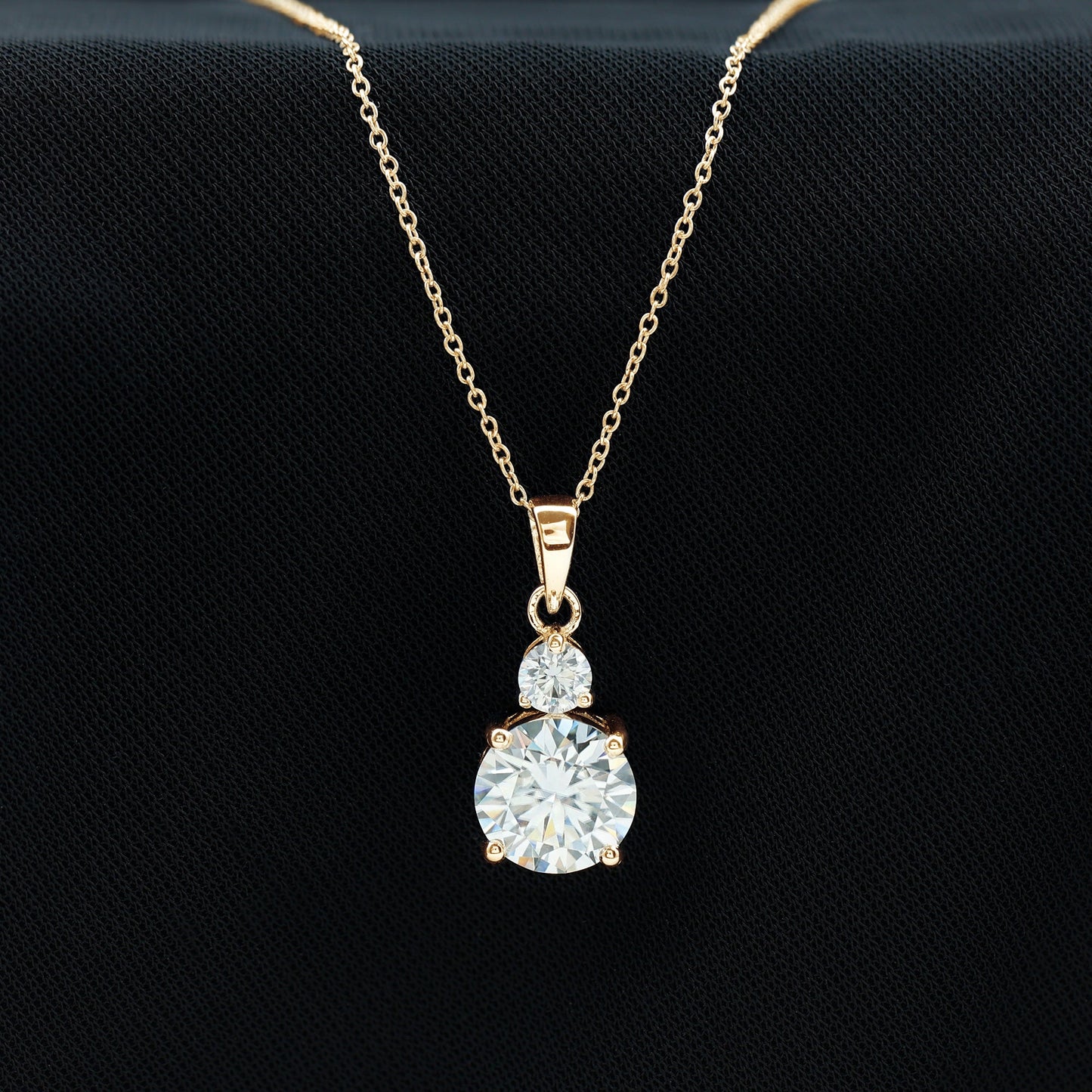Certified Lab Grown Diamond 2 Stone Necklace For Women