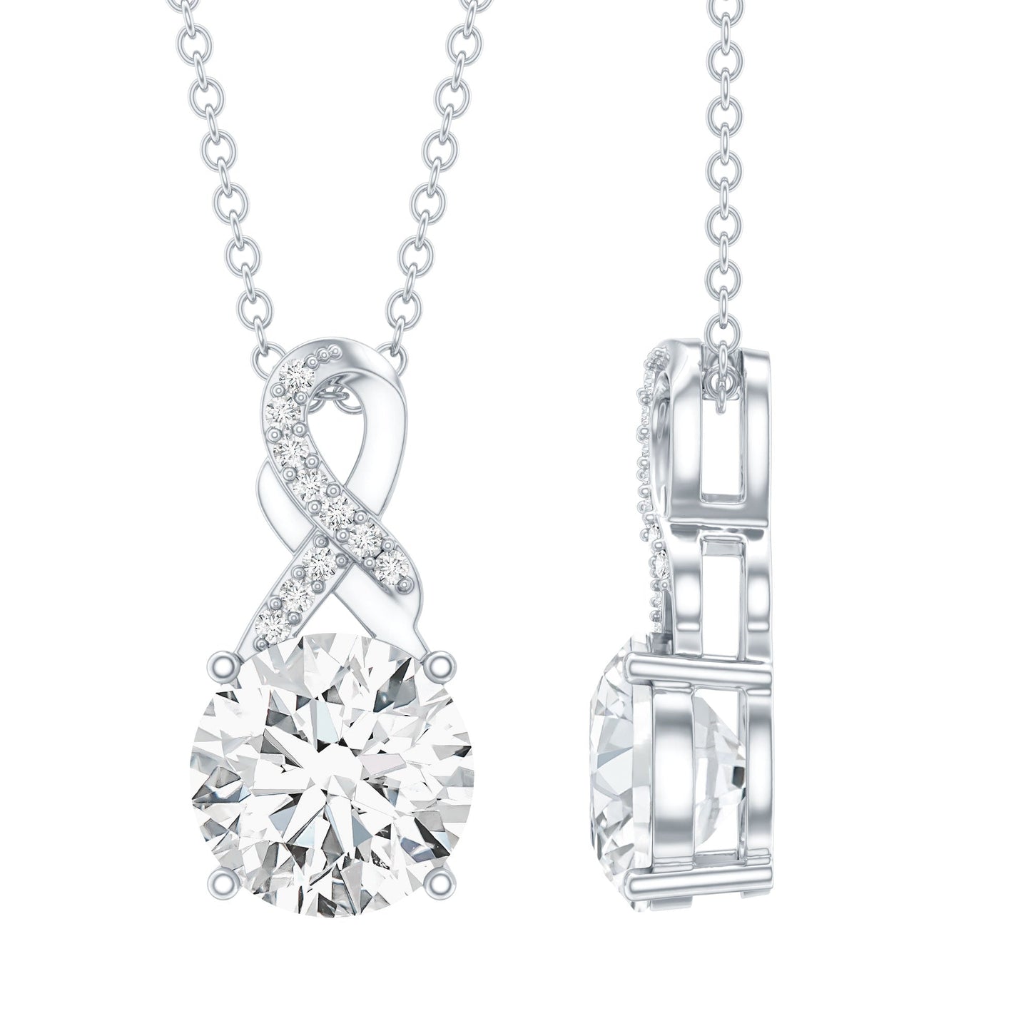 8 MM Lab Grown Diamond Infinity Pendant Necklace