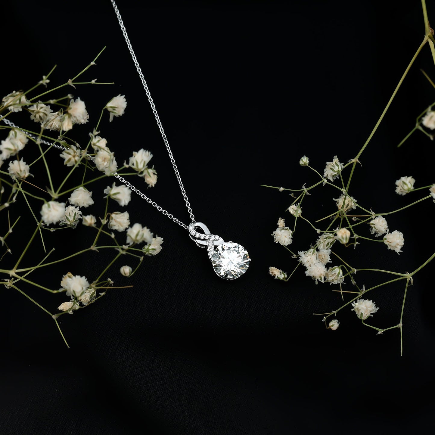 8 MM Lab Grown Diamond Infinity Pendant Necklace