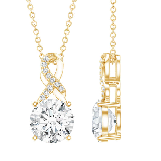 8 MM Lab Grown Diamond Infinity Pendant Necklace